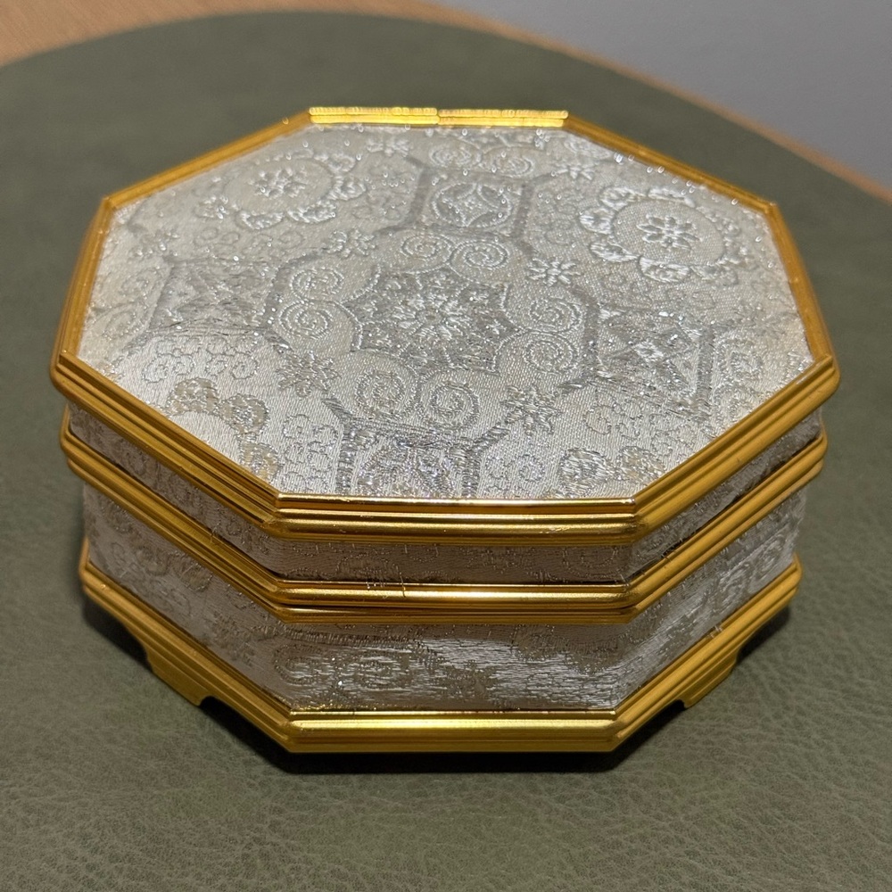 Vintage Jacquard Jewelry Box with Mirror